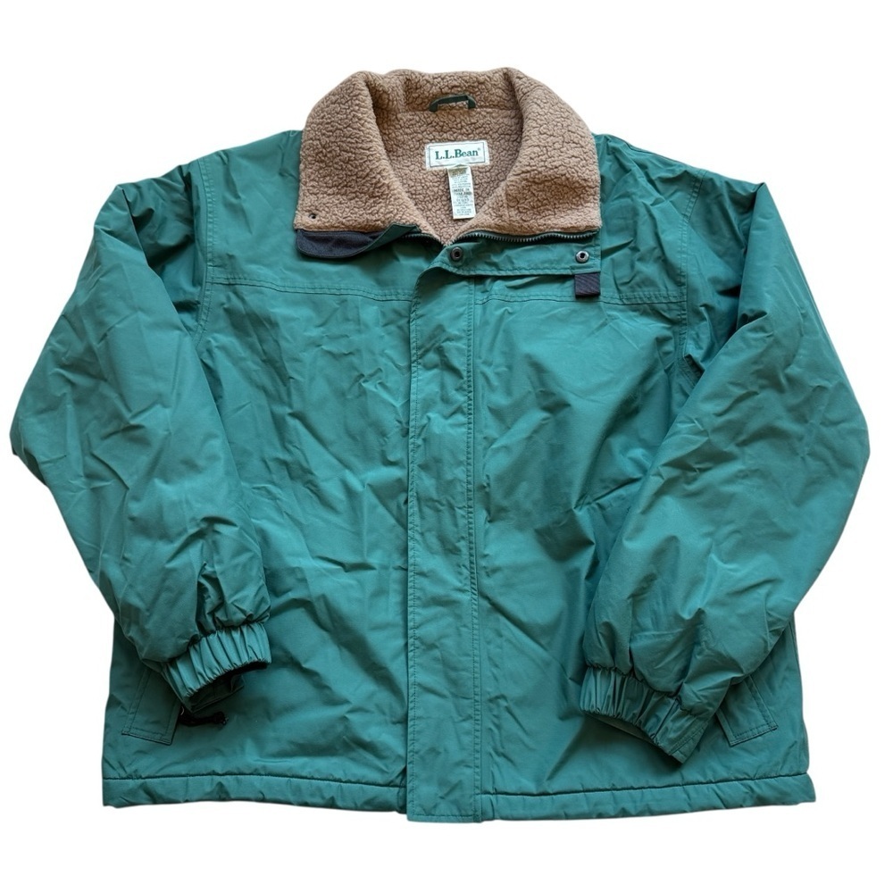 VTG L.L.Bean Jacket Mens L Green GORE-TEX Waterproof Insulated Sherpa Lined Warm
